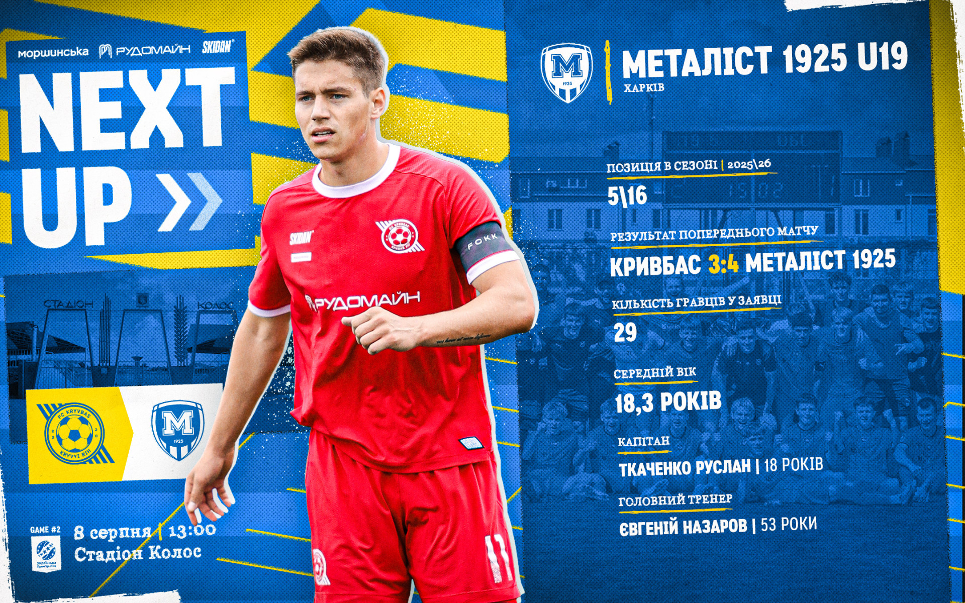 "Кривбас" U-19 - "Металіст 1925" U-19: 8 серпня о 13:00