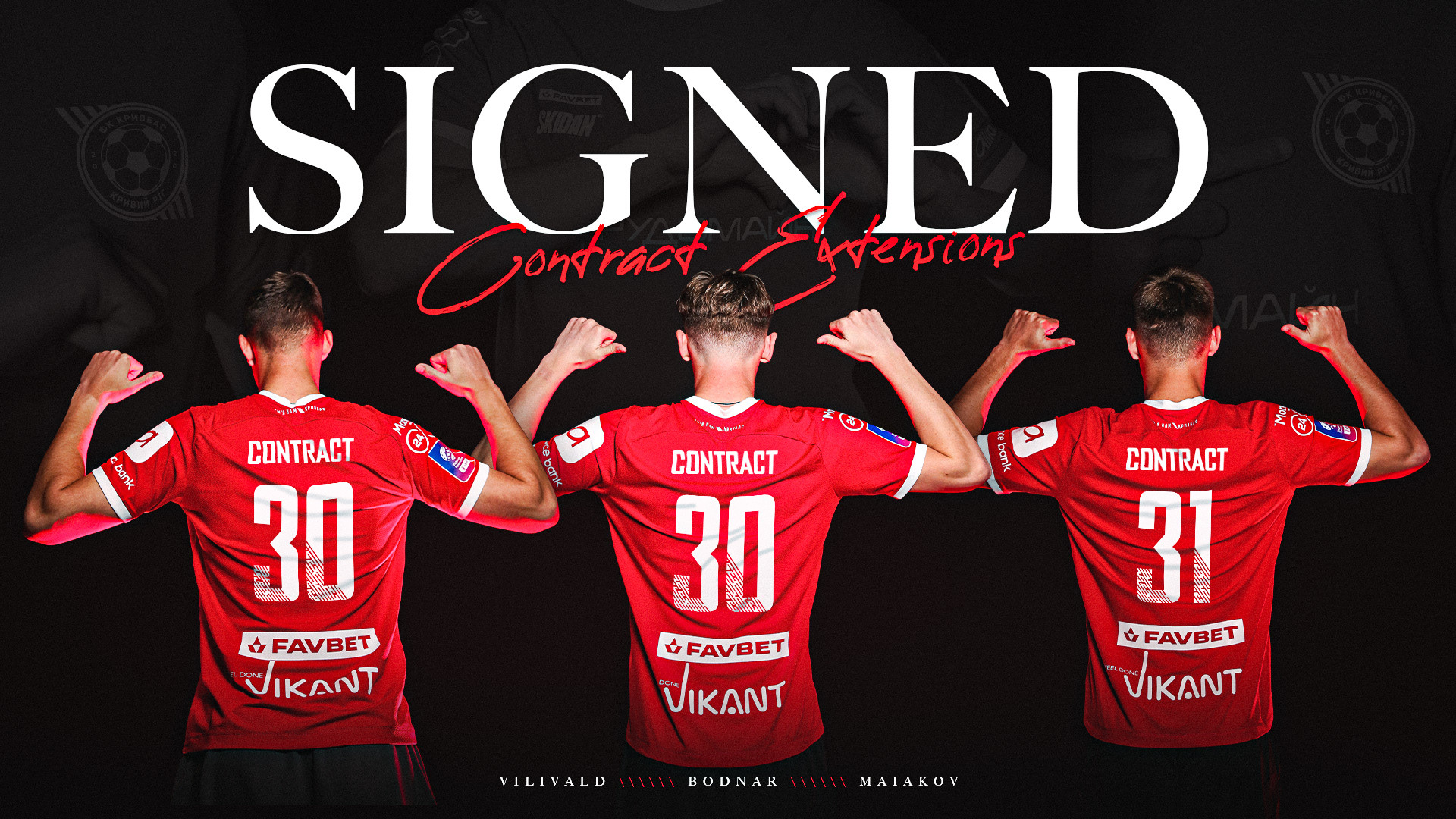 FC Kryvbas signed new contracts with three players