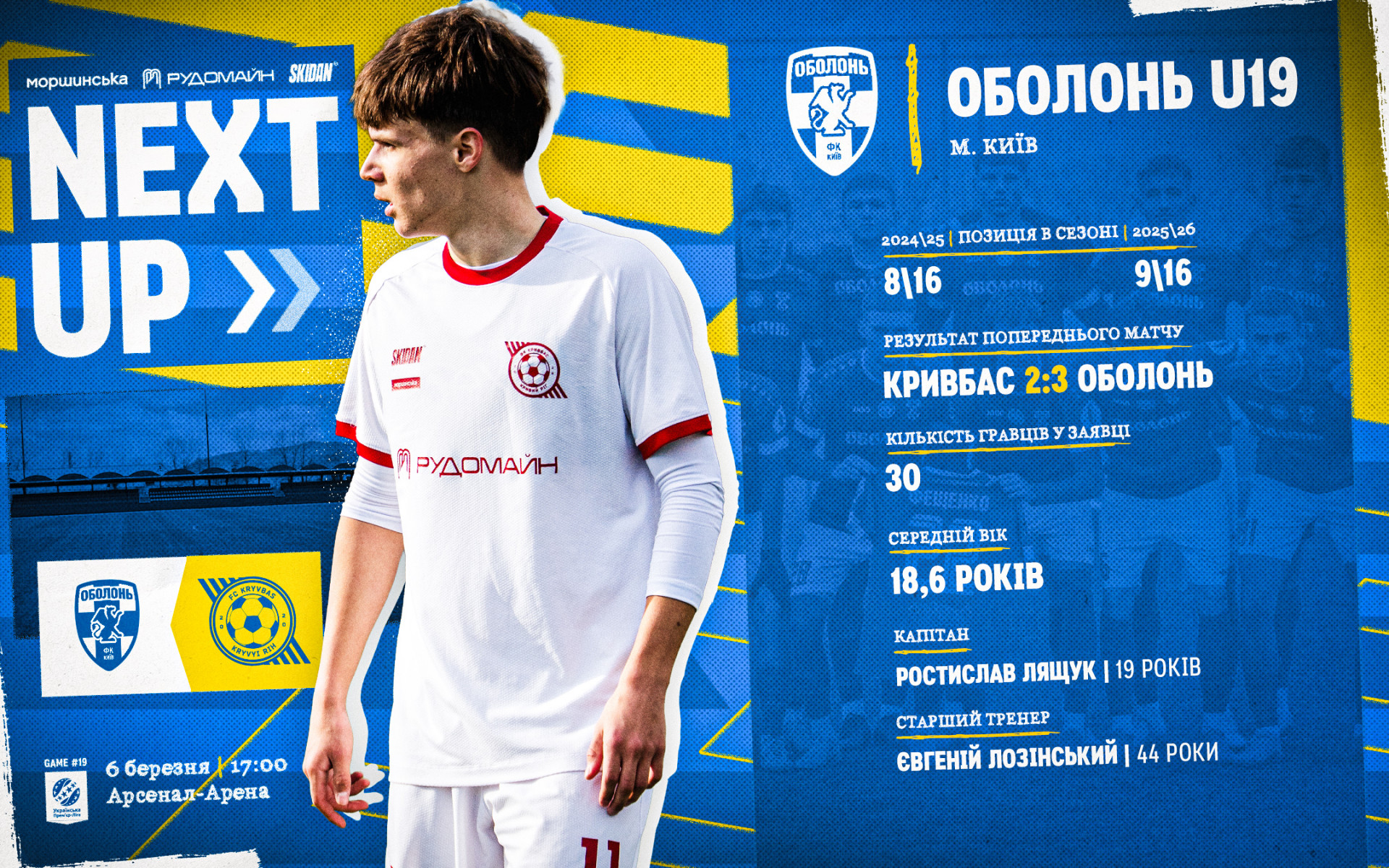 "Оболонь" U-19 - "Кривбас" U-19: 6 березня о 17:00