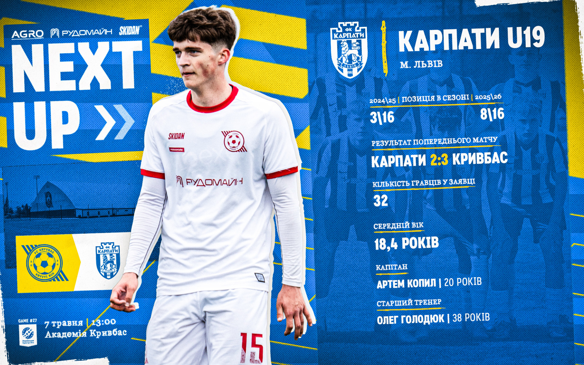 "Кривбас" U-19 - "Карпати" U-19: 7 травня о 13:00